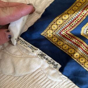 Dior Gold and Blue Embroidered Scarf